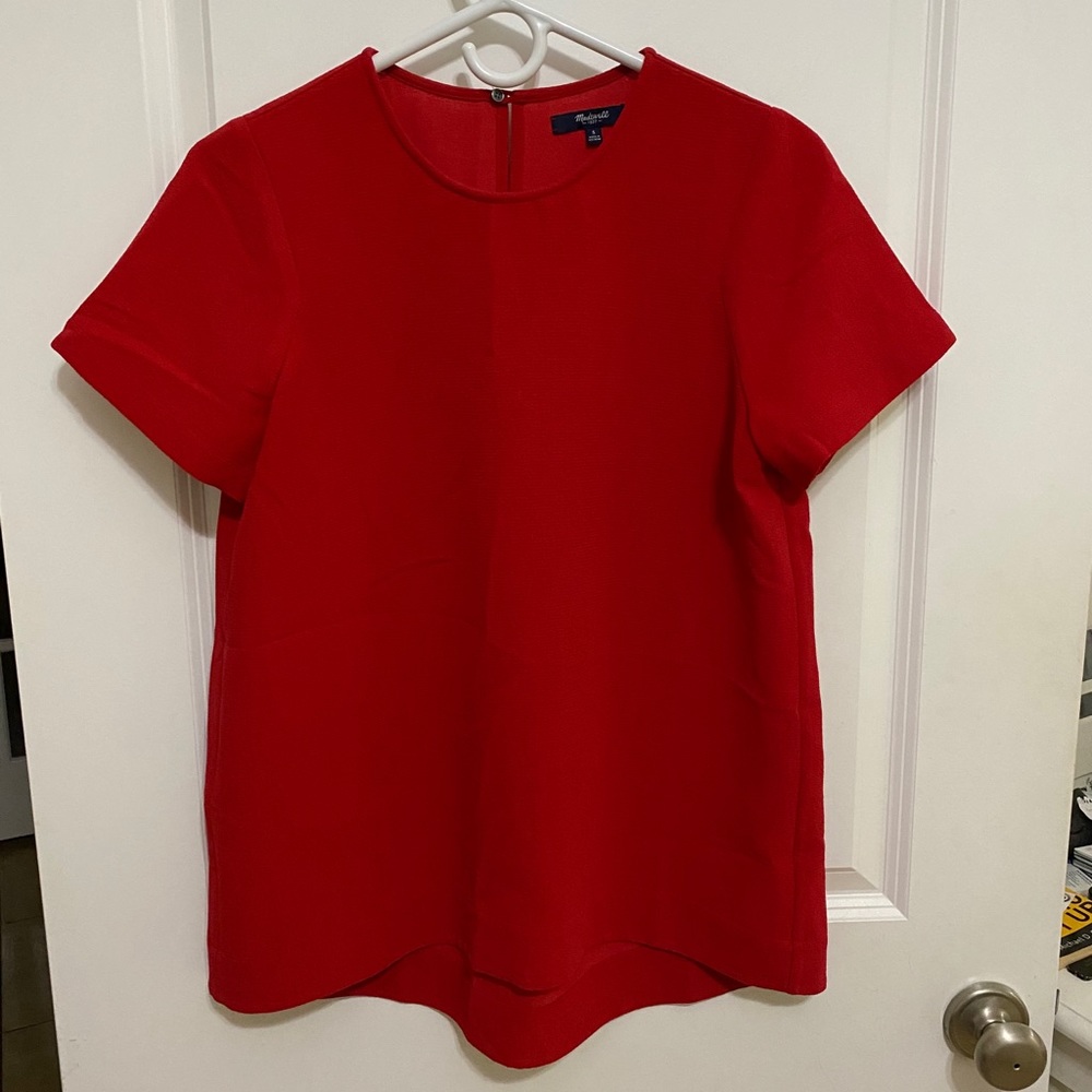 Madewell red A-Line blouse size Small